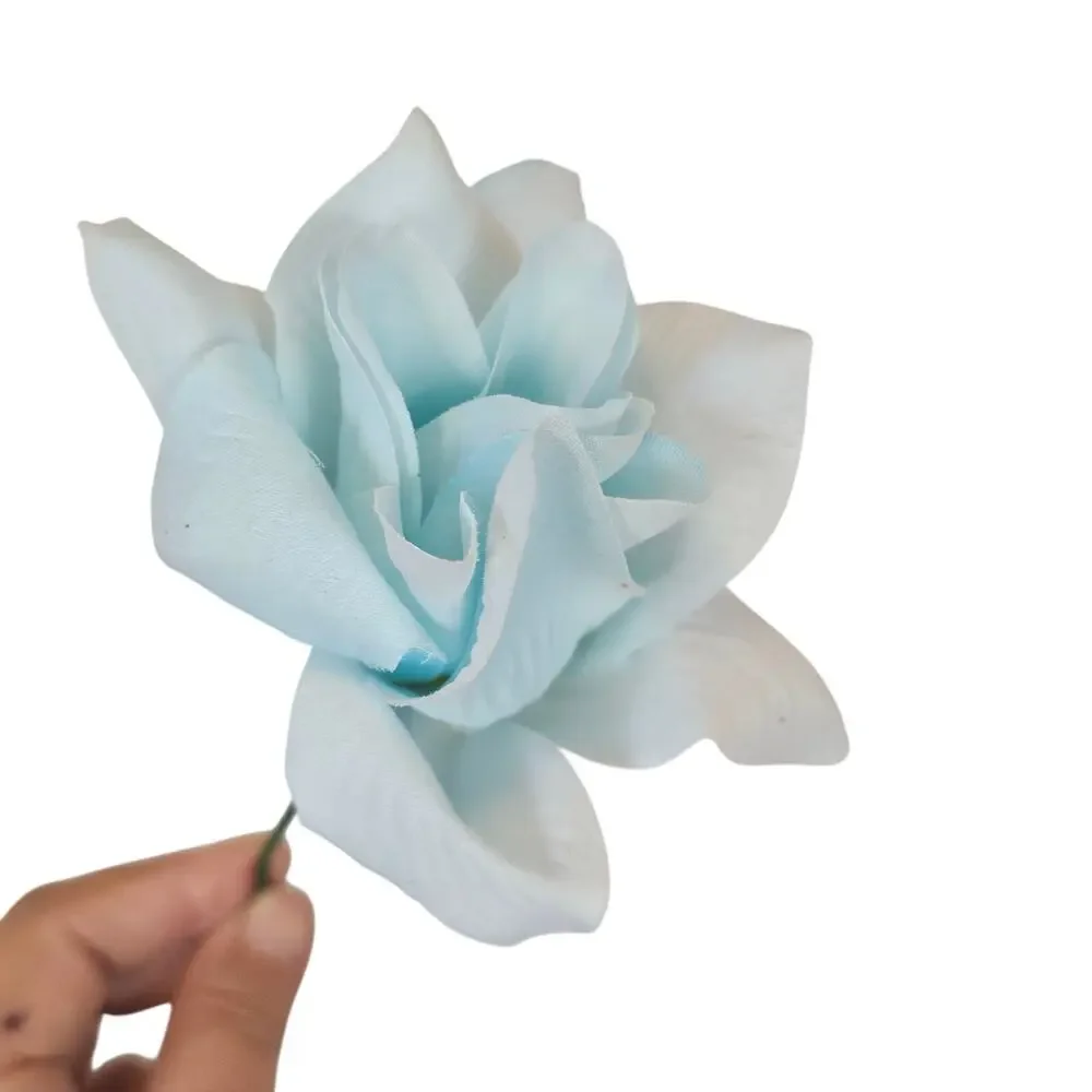 45 Baby Blue Powder Blue Artificial Silk Roses 3in Short Stem Wedding Flowers